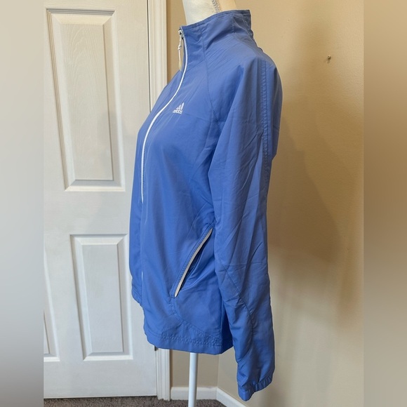 Adidas Women’s Blue Lightweight Full Zip Windbreaker Jacket Size Medium - Picture 4 of 6